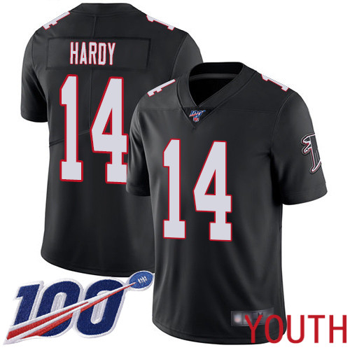 Atlanta Falcons Limited Black Youth Justin Hardy Alternate Jersey NFL Football #14 100th Season Vapor Untouchable->youth nfl jersey->Youth Jersey